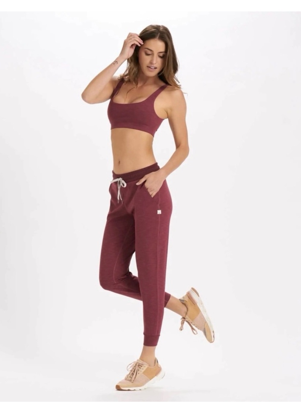 Vuori Lux Rib Performance Jogger Women’s Size S/M Desert Rose Heather